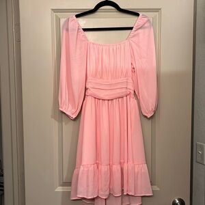 Pink tie back dress